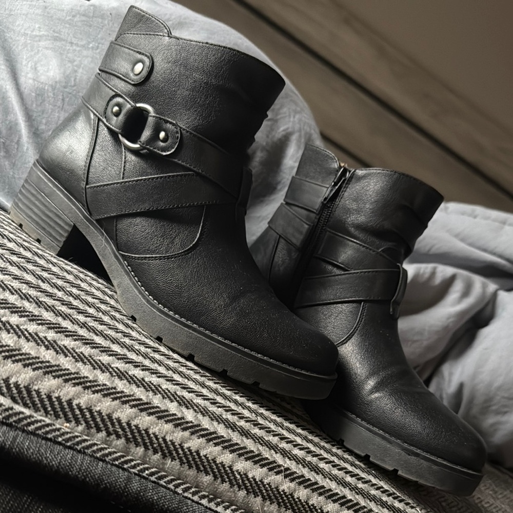 Natural Soul Black Combat & Moto Boots